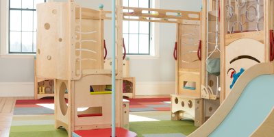 Indoor playset meets or exceeds ADA, ASTM, and CPSC standards