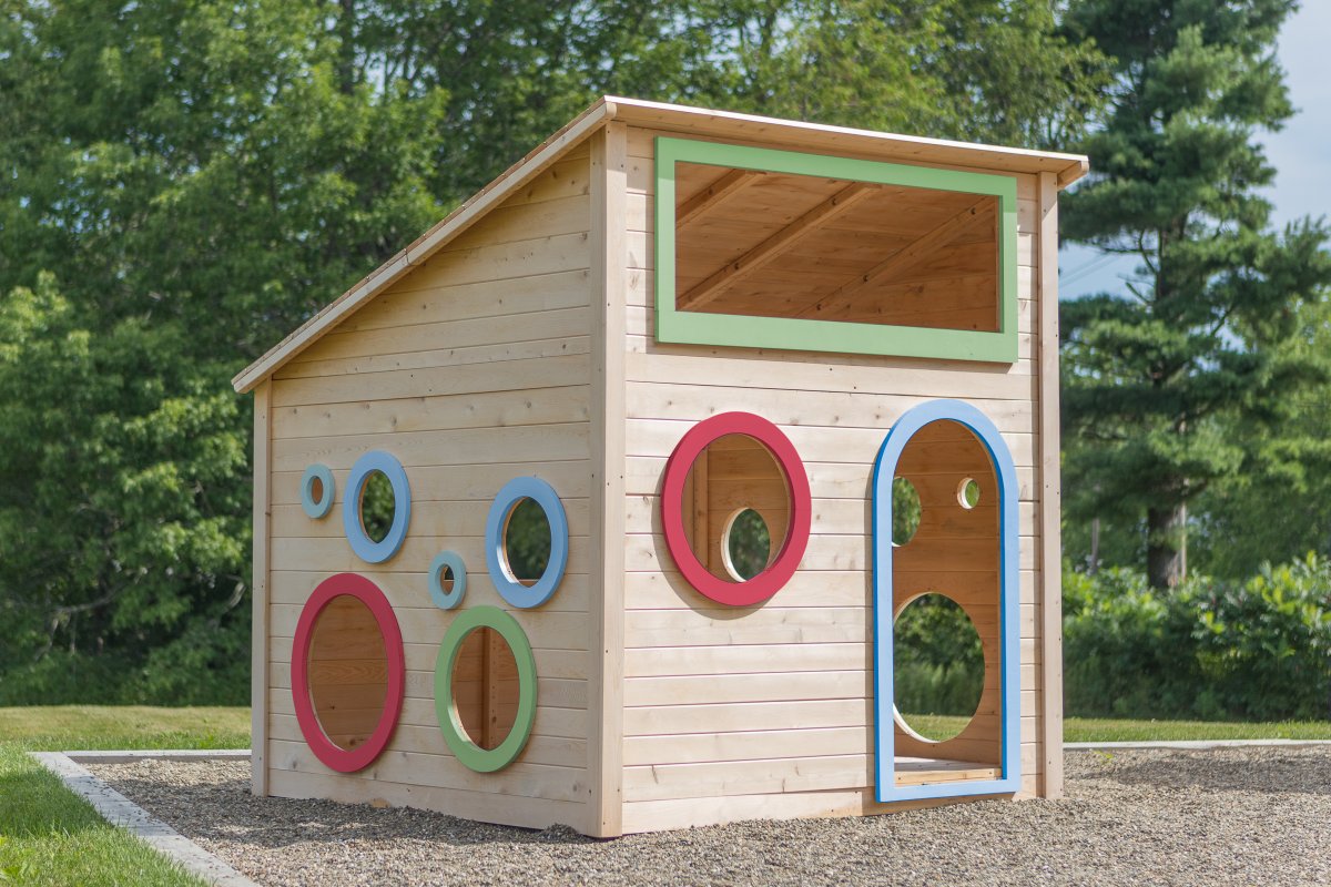 Playground Modern Playhouse (Color) CedarWorks Commercial Playsets